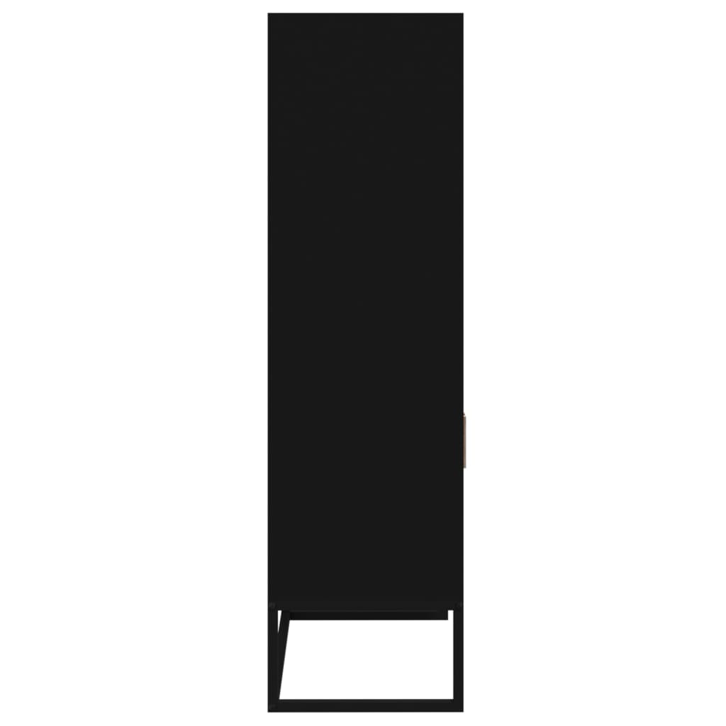Aparador alto madera contrachapada negro 60x35x125 cm