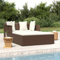 Sun lounger with cushions synthetic rattan grey 182x118x63 cm