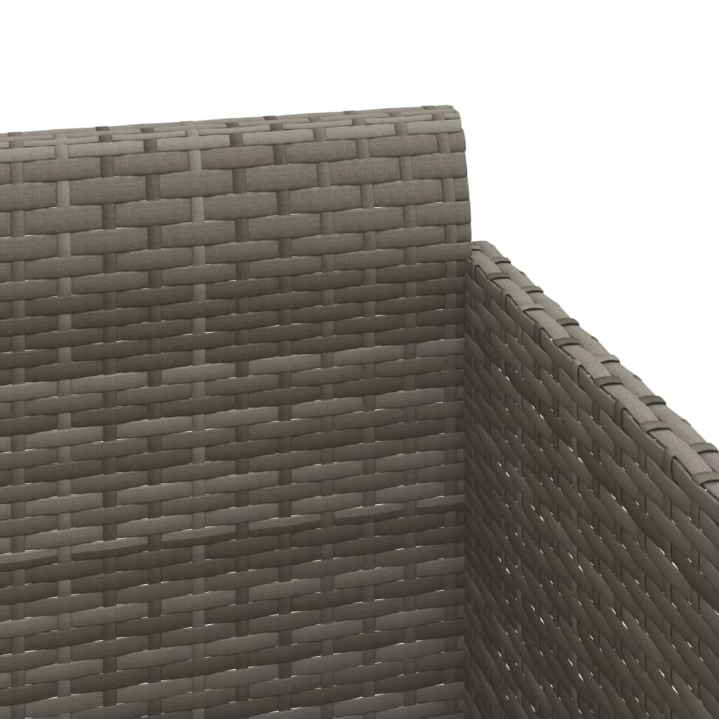 Tumbona con cojines ratán sintético gris 182x118x63 cm