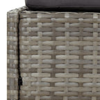 Tumbona con toldo plegable ratán sintético gris 200x114x128 cm