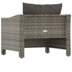 Sillón de jardín con cojín de ratán sintético gris
