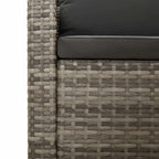 Sillón de jardín con cojín de ratán sintético gris