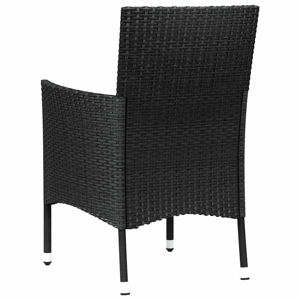 Sillas de jardín con cojines (2 unidades), ratán sintético negro (solo Reino Unido, Irlanda, Finlandia y Noruega)