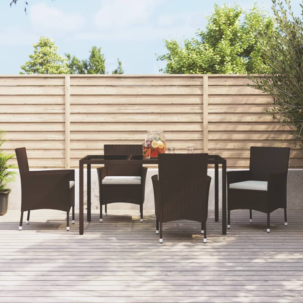 Garden Chairs with Cushions (2 Pack), Black PE Rattan (UK, Ireland, Finland & Norway Only)