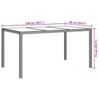 Mesa de Jardín 150 x 90 x 75 cm ratán sintético