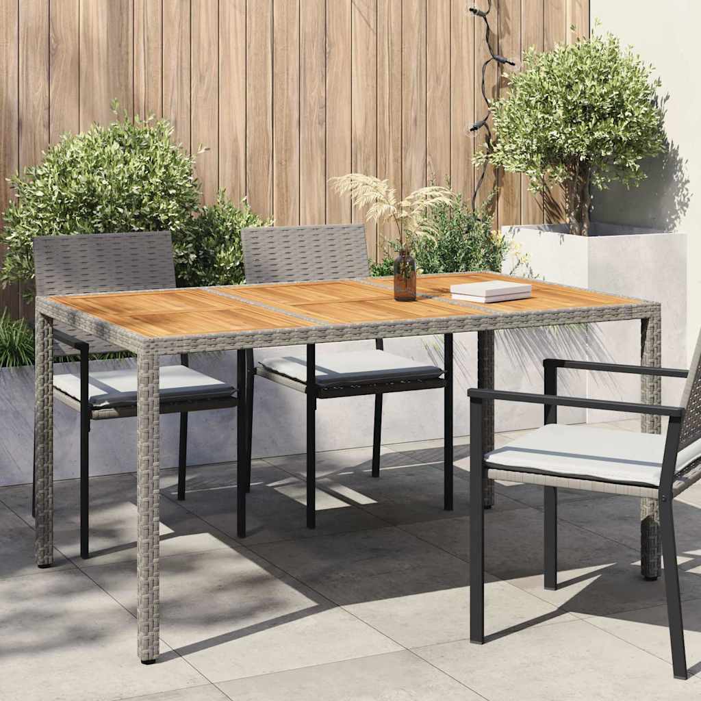 Mesa de Jardín Gris 150 x 90 x 75 cm ratán sintético