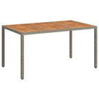 Mesa de Jardín Gris 150 x 90 x 75 cm ratán sintético