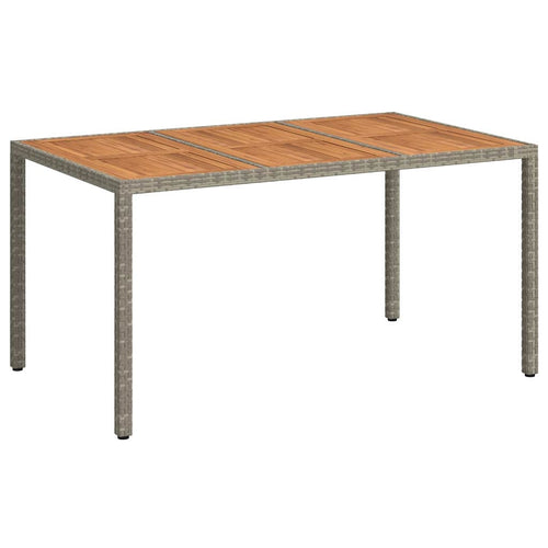 Gray Garden Table 150 x 90 x 75 cm synthetic rattan