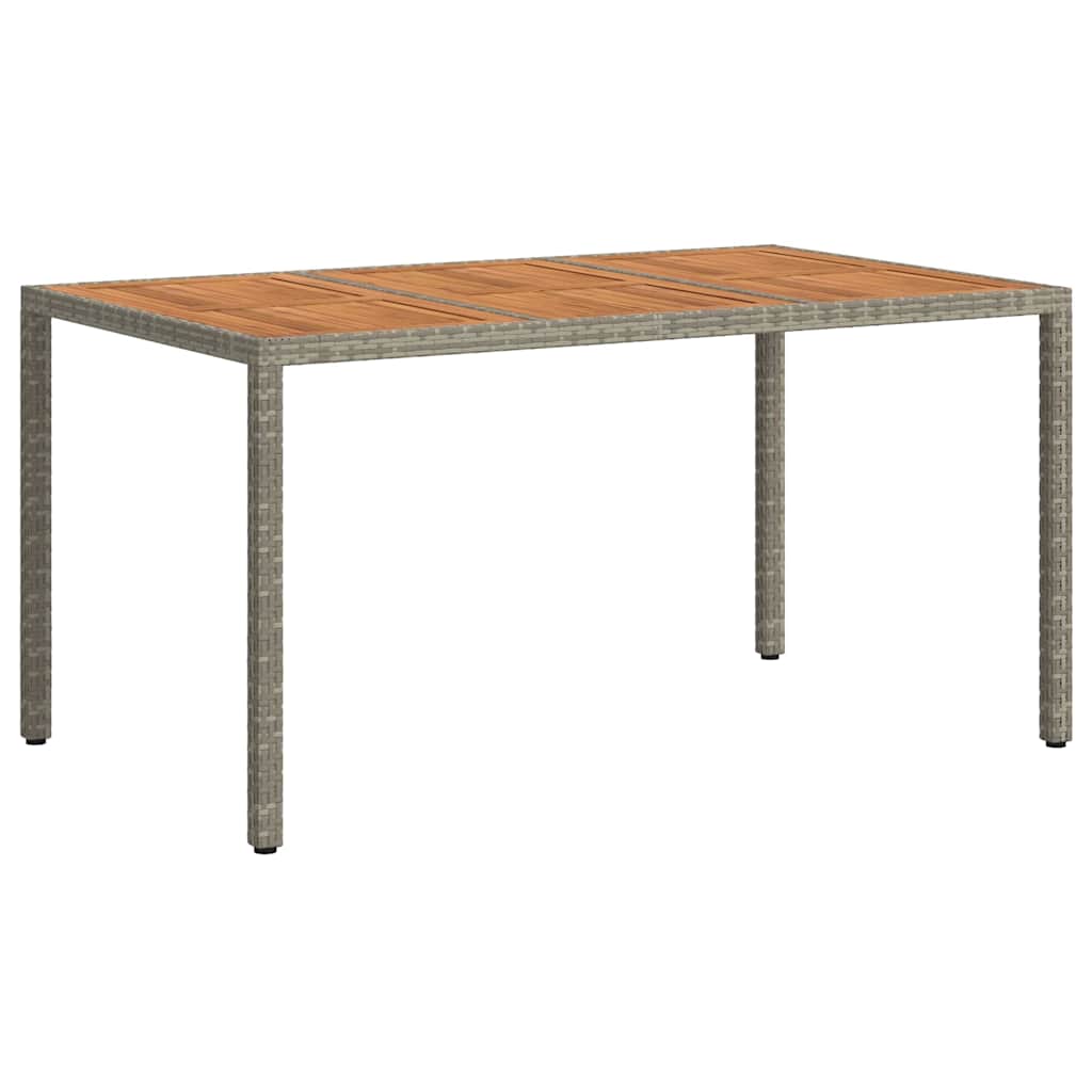 Mesa de Jardín Gris 150 x 90 x 75 cm ratán sintético
