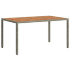 Mesa de Jardín Gris 150 x 90 x 75 cm ratán sintético