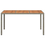Mesa de Jardín Gris 150 x 90 x 75 cm ratán sintético