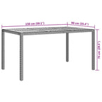 Mesa de Jardín Gris 150 x 90 x 75 cm ratán sintético