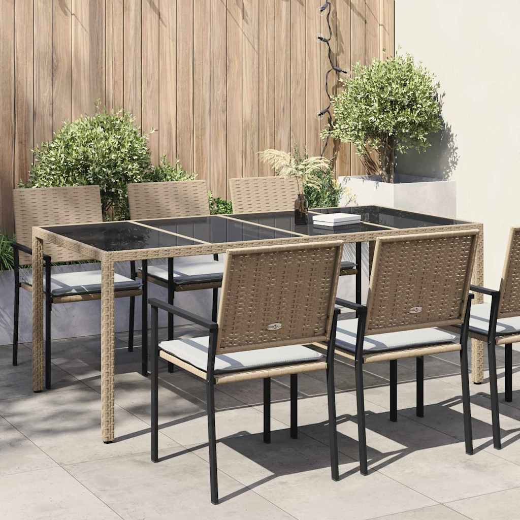 Garden Table 190 x 90 x 75 cm Synthetic Rattan