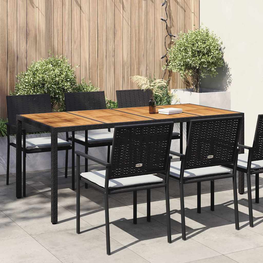 Gray Garden Table 150 x 90 x 75 cm synthetic rattan