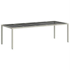 White synthetic rattan tempered glass garden table 250x100x75cm