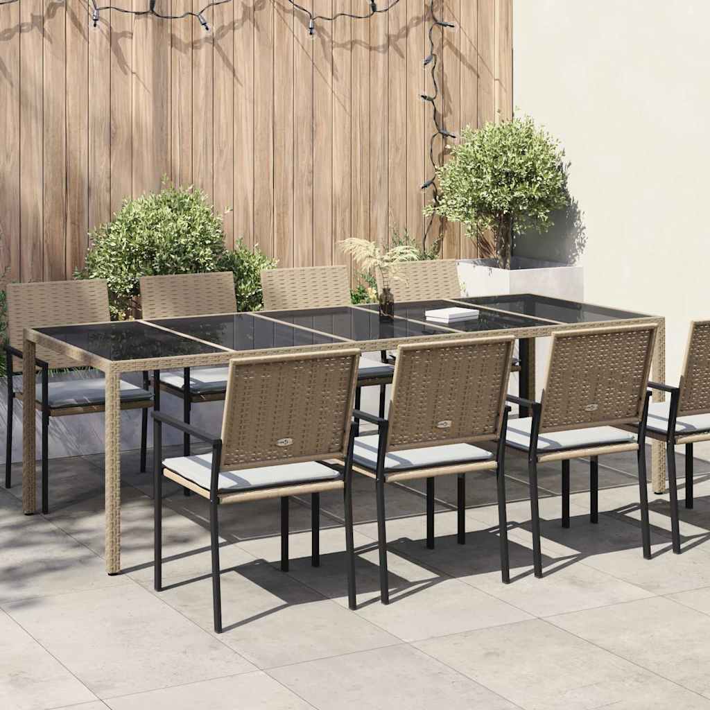 Mesa de Jardín Beige 250 x 100 x 75 cm ratán sintético