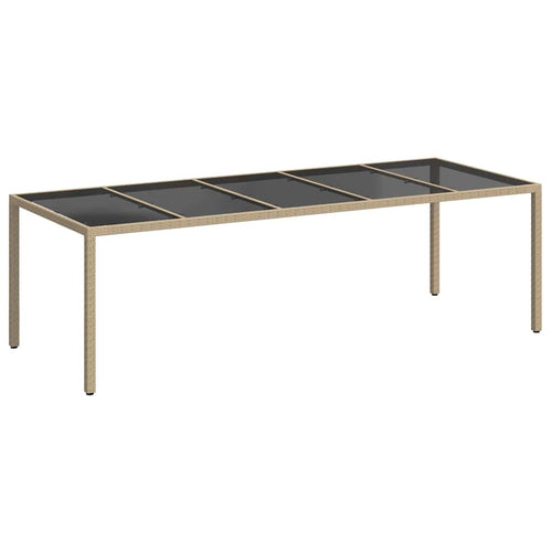 Beige Garden Table 250 x 100 x 75 cm Synthetic Rattan
