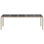 Mesa de Jardín Beige 250 x 100 x 75 cm ratán sintético