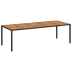Mesa de Jardín Negro 250 x 100 x 75 cm ratán sintético