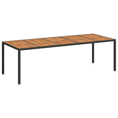 Black Garden Table 250 x 100 x 75 cm Synthetic Rattan