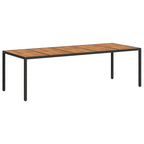 Mesa de Jardín Negro 250 x 100 x 75 cm ratán sintético