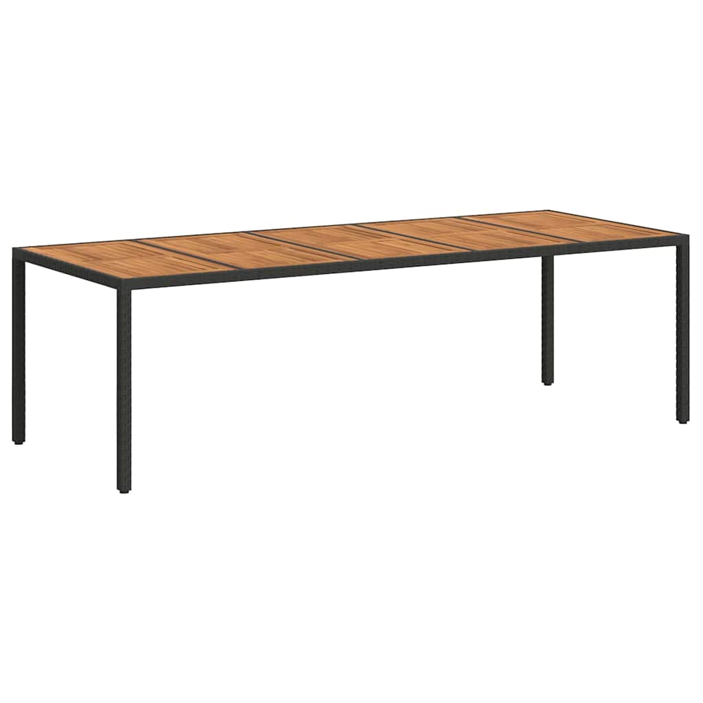 Mesa de Jardín Negro 250 x 100 x 75 cm ratán sintético