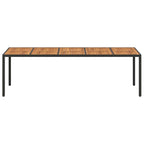 Mesa de Jardín Negro 250 x 100 x 75 cm ratán sintético