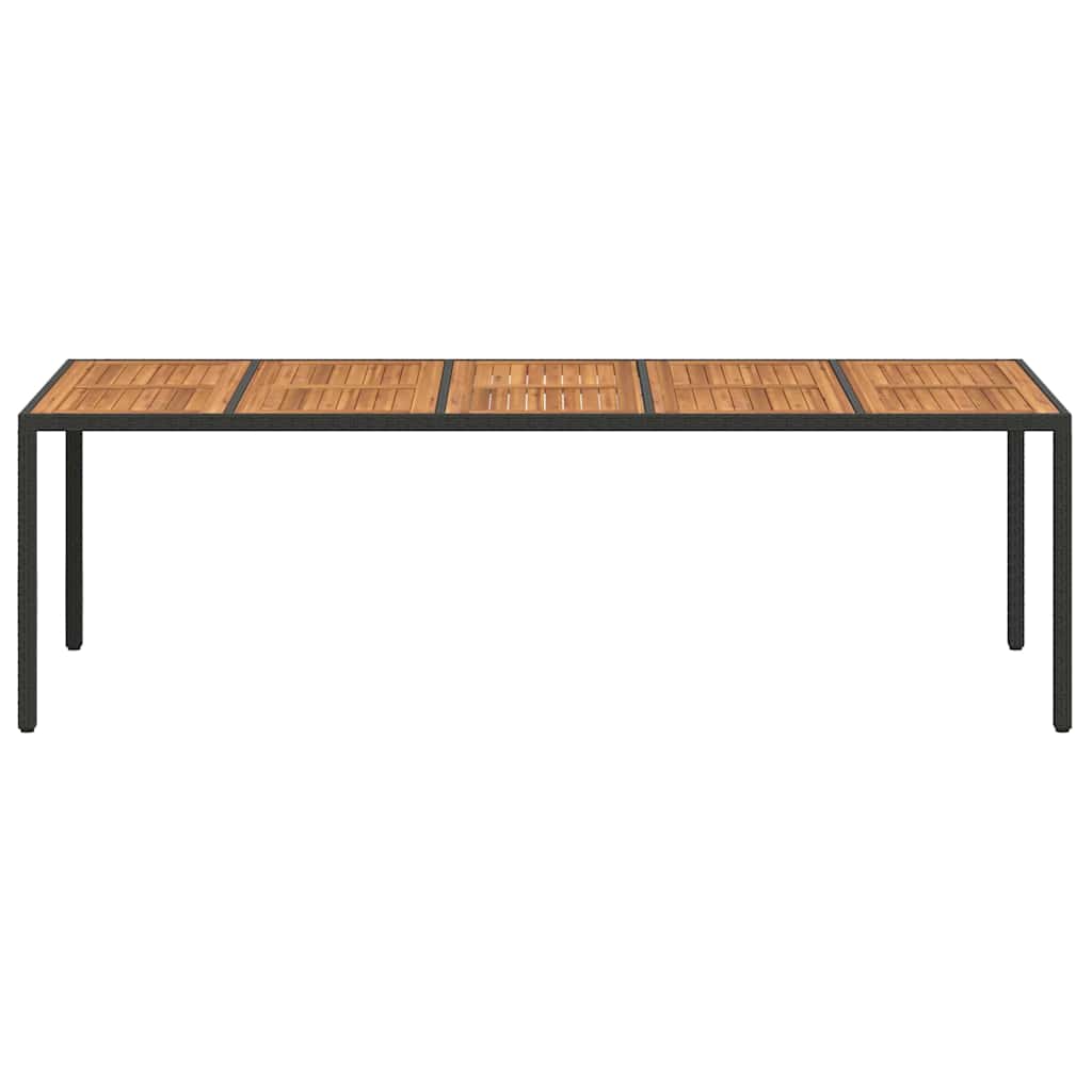 Mesa de Jardín Negro 250 x 100 x 75 cm ratán sintético