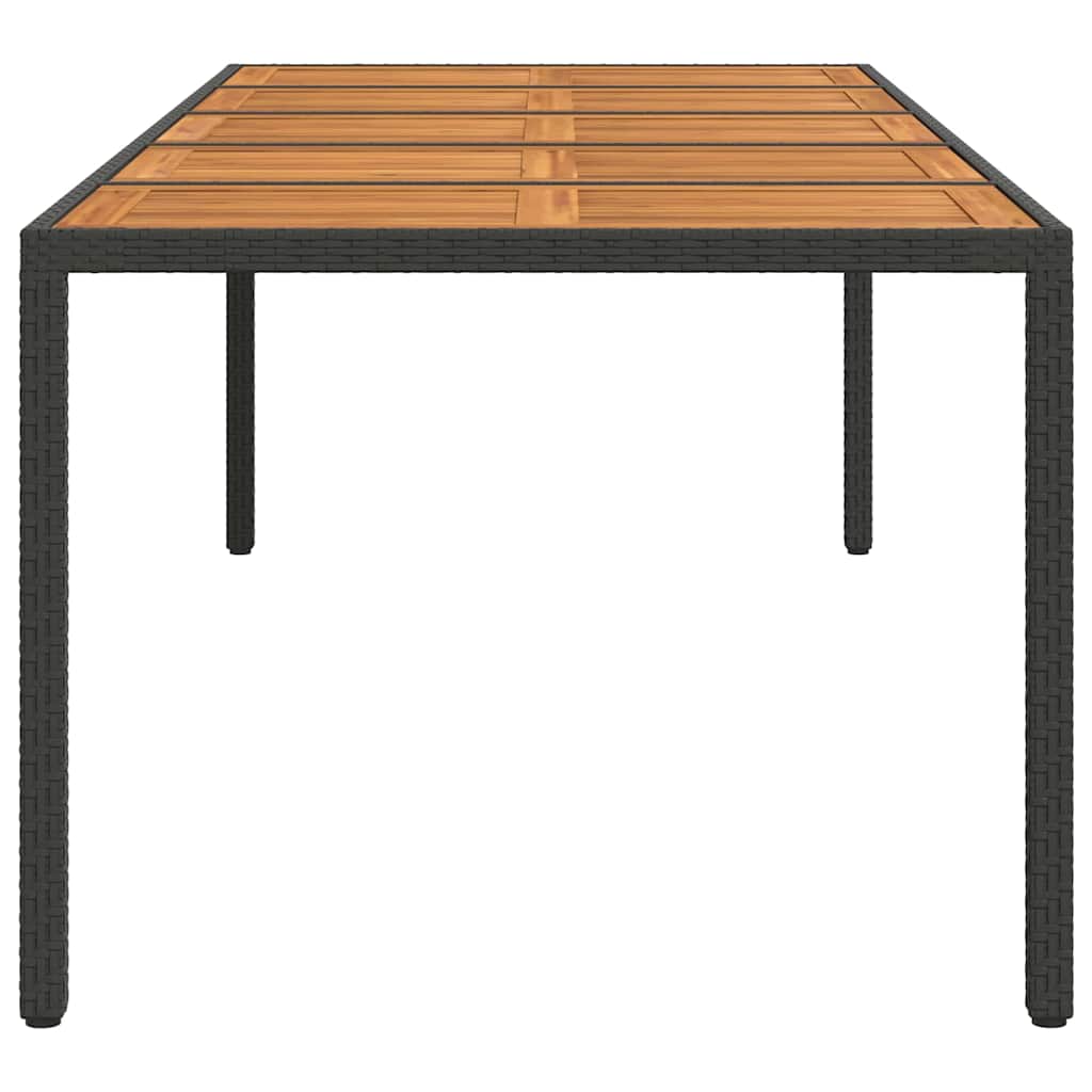 Mesa de Jardín Negro 250 x 100 x 75 cm ratán sintético