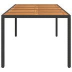 Mesa de Jardín Negro 250 x 100 x 75 cm ratán sintético