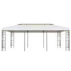 Cenador con doble techo acero blanco 6x3 m