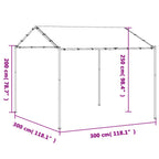 Carpa acero y tela beige 3x3 m