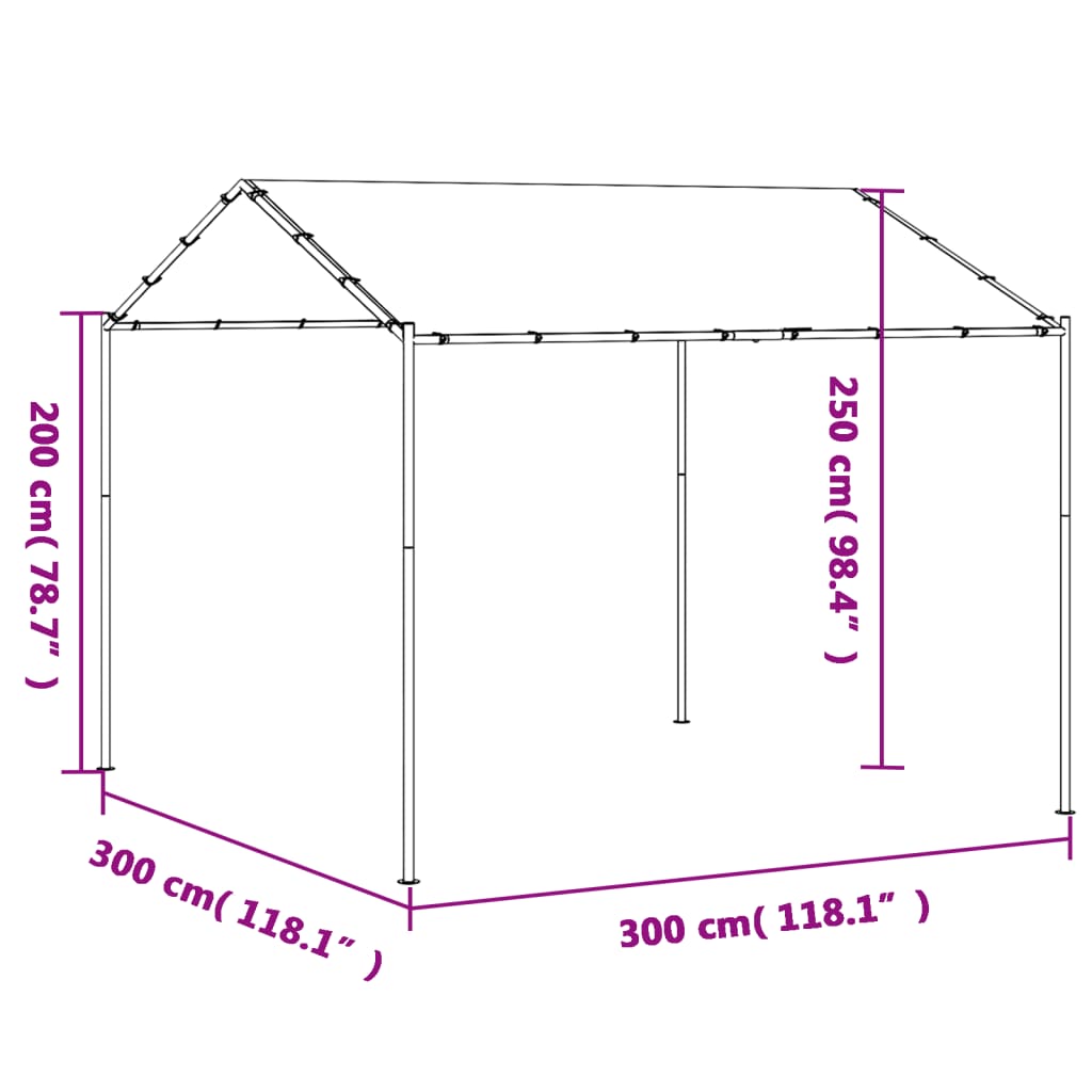 Carpa acero y tela beige 3x3 m