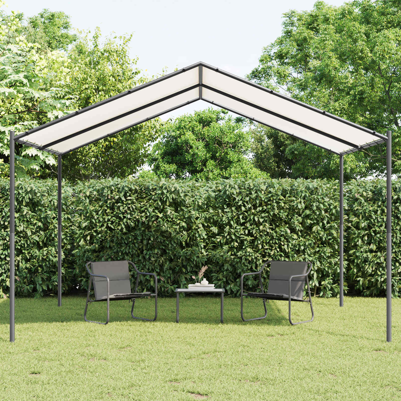Cenador 4 x 4 x 2,6 m Acero y Poliéster 180 gsm