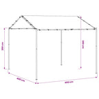 Cenador 4 x 4 x 2,6 m Acero y Poliéster 180 gsm