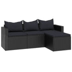 Conjunto de muebles de jardín ratán sintético negro