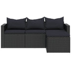 Conjunto de muebles de jardín ratán sintético negro