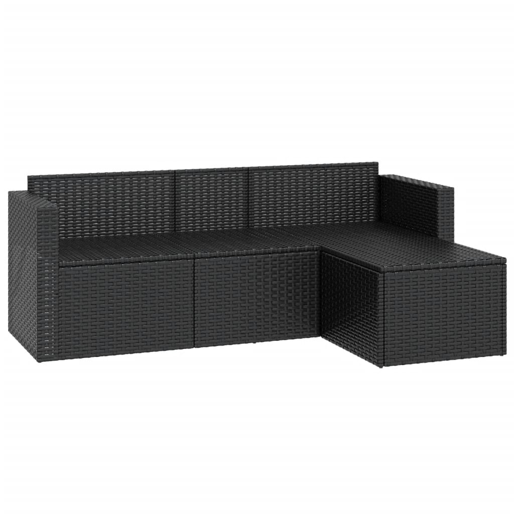 Conjunto de muebles de jardín ratán sintético negro