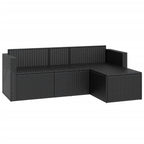 Conjunto de muebles de jardín ratán sintético negro