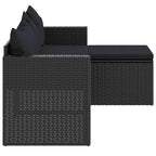 Conjunto de muebles de jardín ratán sintético negro