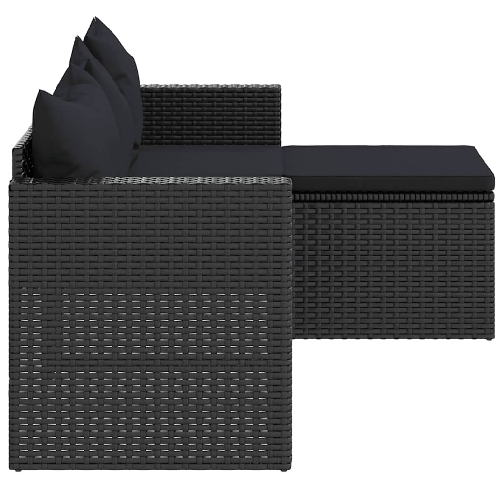 Conjunto de muebles de jardín ratán sintético negro