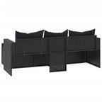 Conjunto de muebles de jardín ratán sintético negro