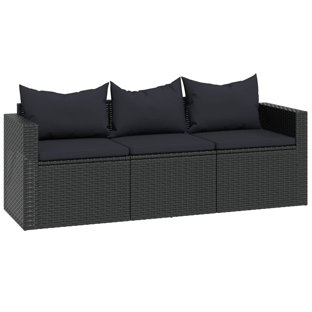 Conjunto de muebles de jardín ratán sintético negro