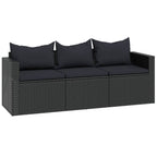 Conjunto de muebles de jardín ratán sintético negro