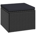 Conjunto de muebles de jardín ratán sintético negro