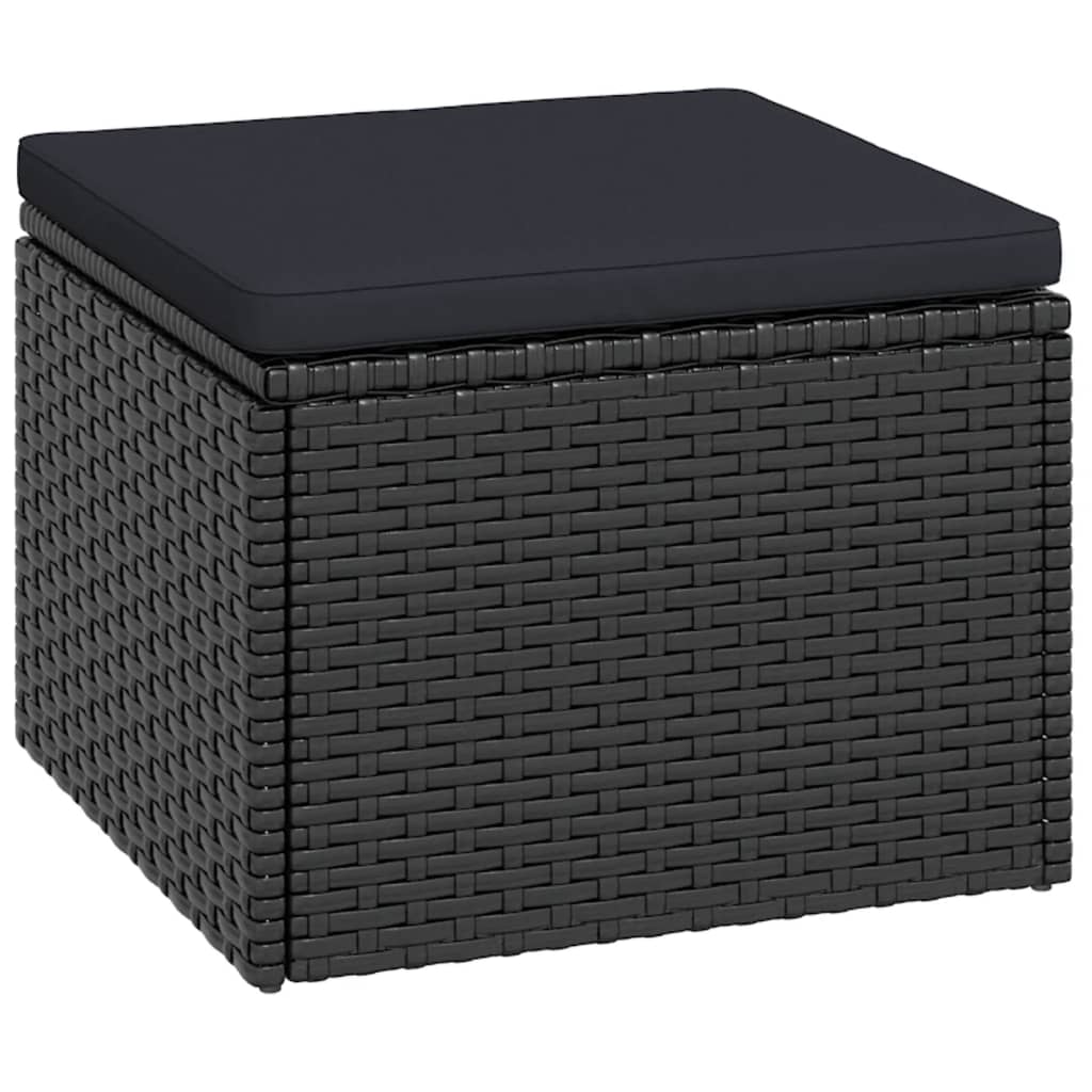 Conjunto de muebles de jardín ratán sintético negro