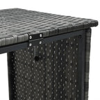 Sofá de jardín en forma de L con mesa y cojines ratán PE gris