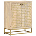 Aparador con 2 puertas madera maciza de mango 55x30x70 cm
