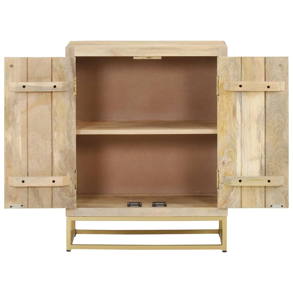 Aparador con 2 puertas madera maciza de mango 55x30x70 cm