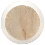 Mesa de centro de madera maciza de mango blanca 51x51x27 cm